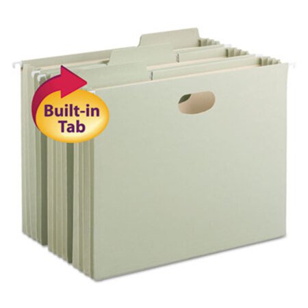 Picture of FasTab Hanging Pockets, Letter Size, 1/3-Cut Tab, Moss, 9/BoxSMD-64222