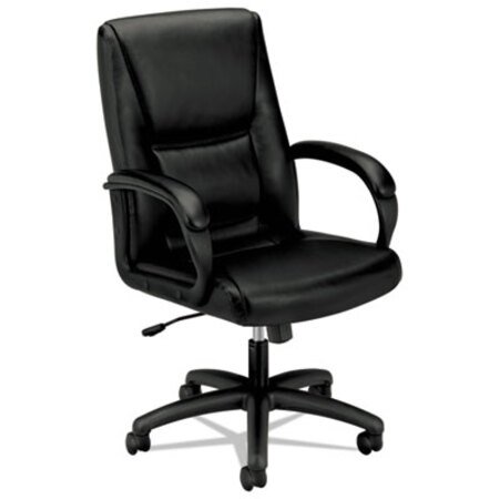 Picture of HVL161 Executive High-Back Leather Chair, Supports Up to 250 lb, 18.38" to 22.13" Seat Height, BlackBSX-VL161SB11