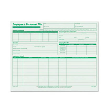 Picture of Employee's Record File Folders, Straight Tab, Letter Size, Green, 20/PackTOP-3287
