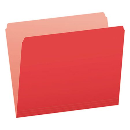 Picture of Colored File Folders, Straight Tab, Letter Size, Red/Light Red, 100/BoxPFX-152RED