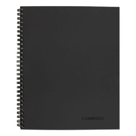 Picture of Wirebound Business Notebook, 1 Subject, Wide/Legal Rule, Black Linen Cover, 11 x 8.5, 80 SheetsMEA-06062