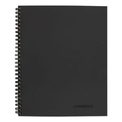 Picture of Wirebound Business Notebook, 1 Subject, Wide/Legal Rule, Black Linen Cover, 11 x 8.5, 80 SheetsMEA-06062