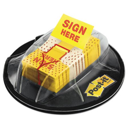 Picture of Page Flags in Dispenser, "Sign Here", Yellow, 200 Flags/DispenserMMM-680HVSH