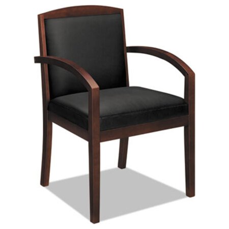 Picture of TopFlight Leather Guest Chair, 23.38" x 23.75" x 36.38", Black Seat, Mahogany Back/BaseBSX-VL853NSB11