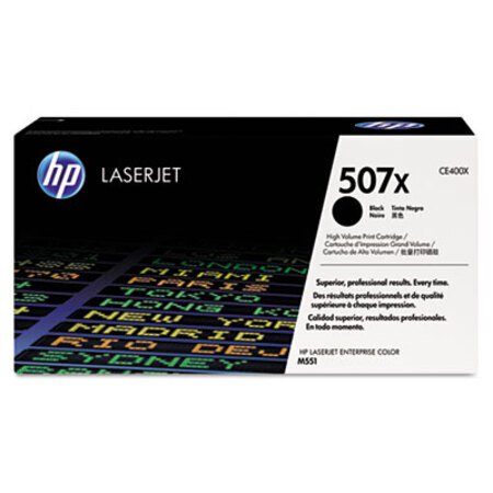 Picture of HP 507X, (CE400X) High-Yield Black Original LaserJet Toner CartridgeHEW-CE400X