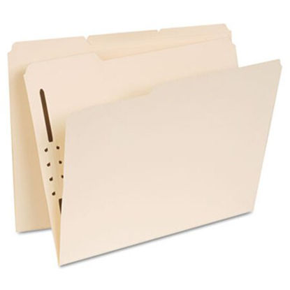 Picture of Reinforced Top Tab Folders with One Fastener, 1/3-Cut Tabs, Letter Size, Manila, 50/BoxUNV-13410