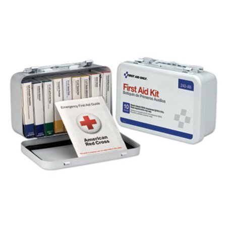 Picture of Unitized First Aid Kit for 10 People, 64-Pieces, OSHA/ANSI, Metal CaseFAO-240AN