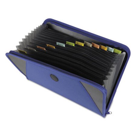 Picture of Expanding File w/ Zipper Closure, 2" Expansion, 13 Sections, Letter Size, BlueCLI-48105