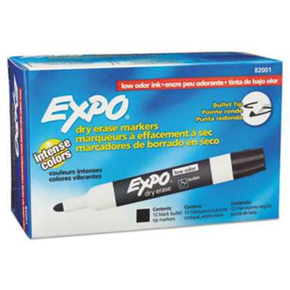 Picture of Low-Odor Dry-Erase Marker, Medium Bullet Tip, Black, DozenSAN-82001