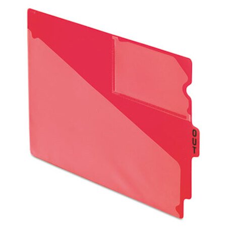 Picture of Colored Poly Out Guides with Center Tab, 1/3-Cut End Tab, Out, 8.5 x 11, Red, 50/BoxPFX-13541