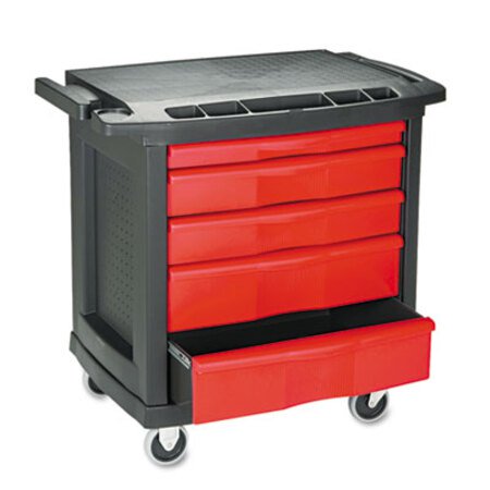 Picture of Five-Drawer Mobile Workcenter, 32 1/2w x 20d x 33 1/2h, Black Plastic TopRCP-773488
