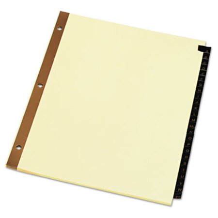 Picture of Deluxe Preprinted Simulated Leather Tab Dividers with Gold Printing, 25-Tab, A to Z, 11 x 8.5, Buff, 1 SetUNV-20821