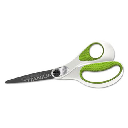 Picture of CarboTitanium Bonded Scissors, 8" Long, 3.25" Cut Length, White/Green Straight HandleACM-16447