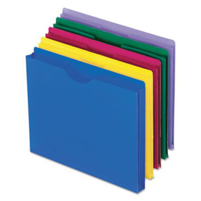 Picture of Poly File Jackets, Straight Tab, Letter Size, Assorted Colors, 10/PackPFX-50990