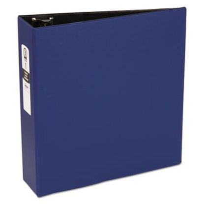 Picture of Economy Non-View Binder with Round Rings, 3 Rings, 3" Capacity, 11 x 8.5, Blue, (3601)AVE-03601