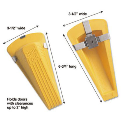 Picture of Giant Foot Magnetic Doorstop, No-Slip Rubber Wedge, 3.5w x 6.75d x 2h, YellowMAS-00967