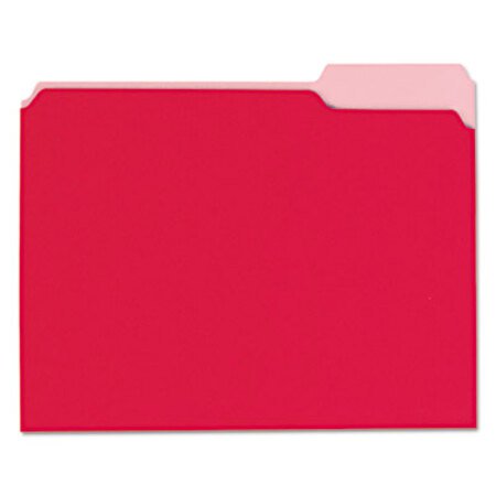 Picture of Interior File Folders, 1/3-Cut Tabs, Letter Size, Red, 100/BoxUNV-12303