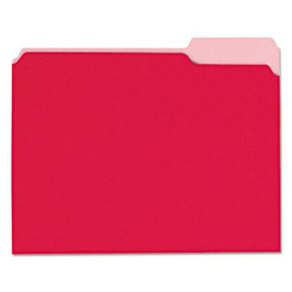 Picture of Interior File Folders, 1/3-Cut Tabs, Letter Size, Red, 100/BoxUNV-12303
