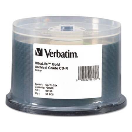 Picture of CD-R Archival Grade Recordable Disc, 700 MB/80 min, 52x, Spindle, Gold, 50/PackVER-96159