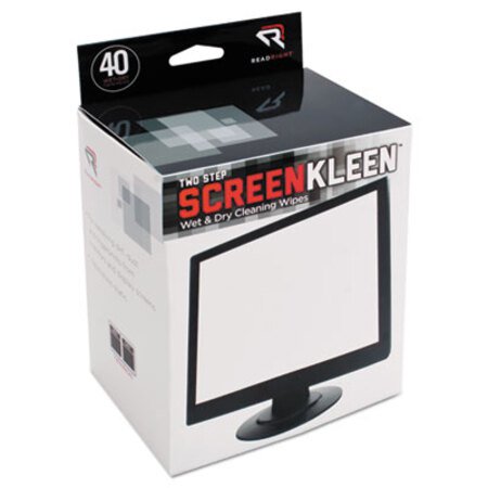 Picture of Two Step ScreenKleen Wet and Dry Cleaning Wipes, 5 x 5, 40/BoxREA-RR1305