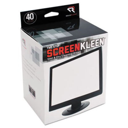 Picture of Two Step ScreenKleen Wet and Dry Cleaning Wipes, 5 x 5, 40/BoxREA-RR1305