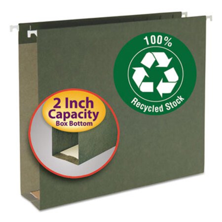 Picture of Box Bottom Hanging File Folders, Letter Size, Standard Green, 25/BoxSMD-65090