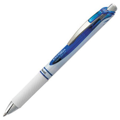 Picture of EnerGel RTX Gel Pen, Retractable, Medium 0.7 mm, Blue Ink, White/Blue BarrelPEN-BL77PWC