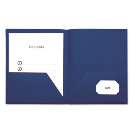 Picture of Two-Pocket Plastic Folders, 11 x 8 1/2, Royal Blue, 10/PackUNV-20542