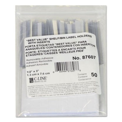 Picture of Self-Adhesive Label Holders, Top Load, 1/2 x 3, Clear, 50/PackCLI-87607