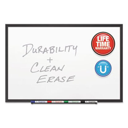 Picture of Classic Porcelain Magnetic Whiteboard, 48 x 36, Black Aluminum FrameQRT-2544B