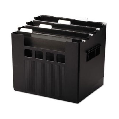 Picture of Portable Desktop File With Hanging Folders, Letter Size, 10" Long, BlackPFX-43013