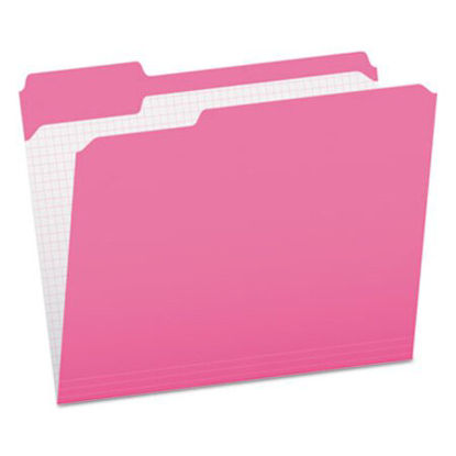 Picture of Double-Ply Reinforced Top Tab Colored File Folders, 1/3-Cut Tabs, Letter Size, Pink, 100/BoxPFX-R15213PIN