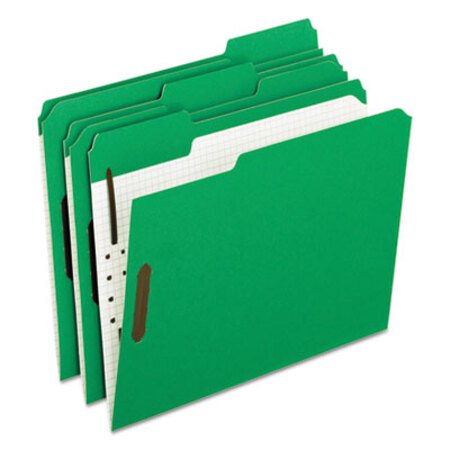 Picture of Colored Folders with Two Embossed Fasteners, 1/3-Cut Tabs, Letter Size, Green, 50/BoxPFX-21329