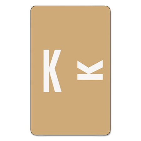 Picture of AlphaZ Color-Coded Second Letter Alphabetical Labels, K, 1 x 1.63, Light Brown, 10/Sheet, 10 Sheets/PackSMD-67181