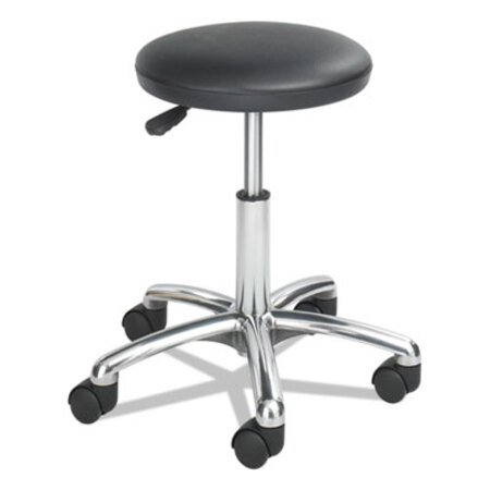 Picture of Height-Adjustable Lab Stool, Backless, Supports Up to 250 lb, 16" to 21" Seat Height, Black Seat, Chrome BaseSAF-3434BL