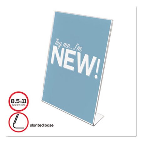 Picture of Classic Image Slanted Sign Holder, Portrait, 8 1/2 x 11 Insert, ClearDEF-69701