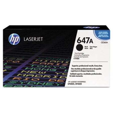 Picture of HP 647A, (CE260A) Black Original LaserJet Toner CartridgeHEW-CE260A