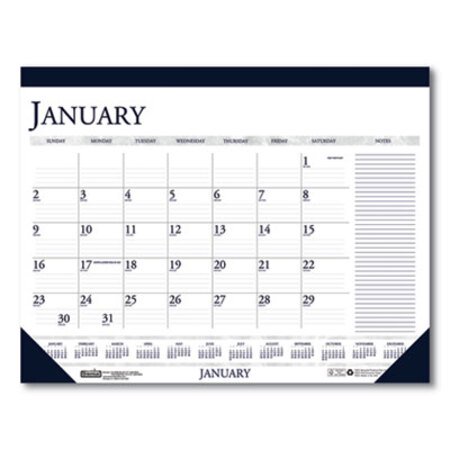 Picture of Recycled Two-Color Monthly Desk Pad Calendar with Large Notes Section, 22 x 17, 2022HOD-164