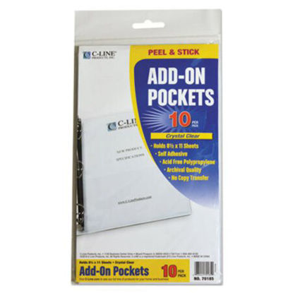 Picture of Peel and Stick Add-On Filing Pockets, 25", 11 x 8 1/2, 10/PackCLI-70185