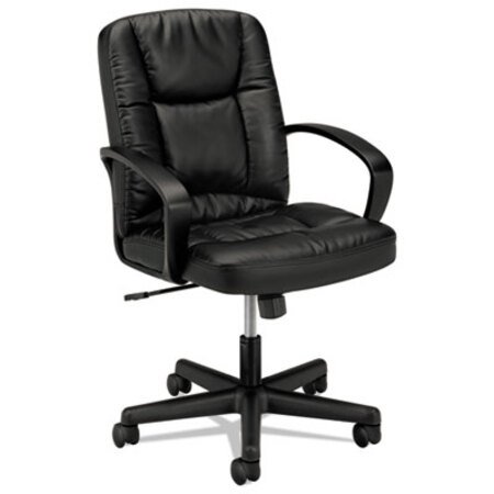 Picture of HVL171 Executive Mid-Back Leather Chair, Supports Up to 250 lb, 16.75" to 20.5" Seat Height, BlackBSX-VL171SB11