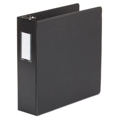Picture of Economy Non-View Round Ring Binder, 3 Rings, 3" Capacity, 11 x 8.5, BlackUNV-35411