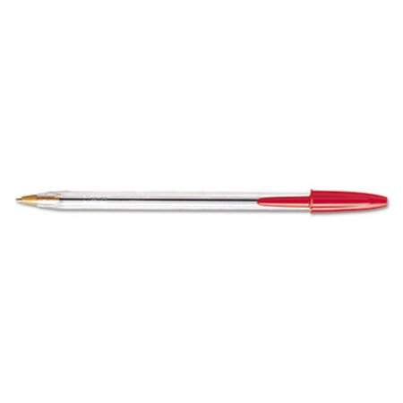 Picture of Cristal Xtra Smooth Ballpoint Pen, Stick, Medium 1 mm, Red Ink, Clear Barrel, DozenBIC-MS11RD