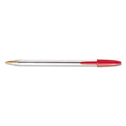 Picture of Cristal Xtra Smooth Ballpoint Pen, Stick, Medium 1 mm, Red Ink, Clear Barrel, DozenBIC-MS11RD