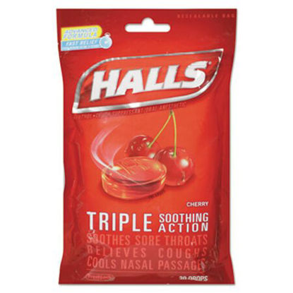 Picture of Triple Action Cough Drops, Cherry, 30/Bag, 12 Bags/BoxCDB-27499