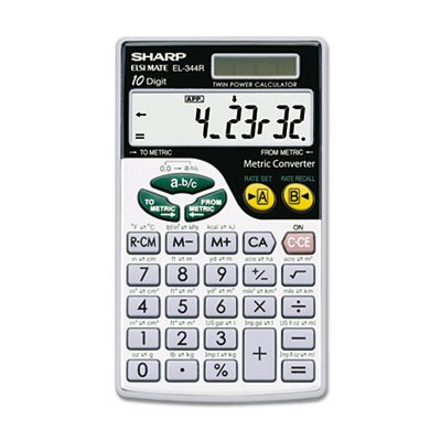 Picture of EL344RB Metric Conversion Wallet Calculator, 10-Digit LCDSHR-EL344RB