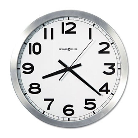 Picture of Spokane Wall Clock, 15.75" Overall Diameter, Silver Case, 1 AA (sold separately)MIL-625450