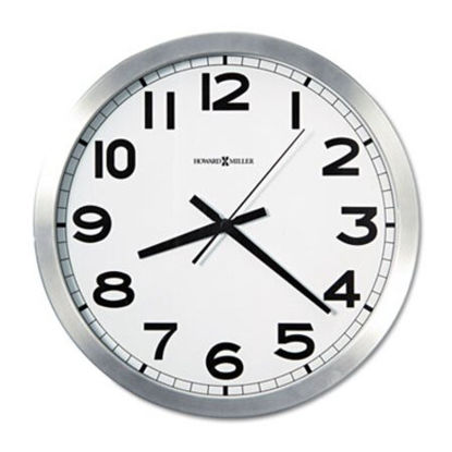 Picture of Spokane Wall Clock, 15.75" Overall Diameter, Silver Case, 1 AA (sold separately)MIL-625450