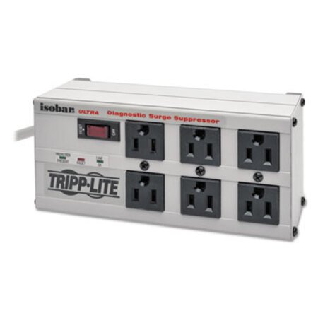 Picture of Isobar Surge Protector, 6 Outlets, 6 ft Cord, 3330 Joules, Metal HousingTRP-ISOBAR6ULTRA