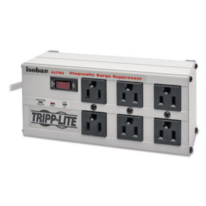 Picture of Isobar Surge Protector, 6 Outlets, 6 ft Cord, 3330 Joules, Metal HousingTRP-ISOBAR6ULTRA