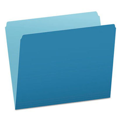 Picture of Colored File Folders, Straight Tab, Letter Size, Blue/Light Blue, 100/BoxPFX-152BLU